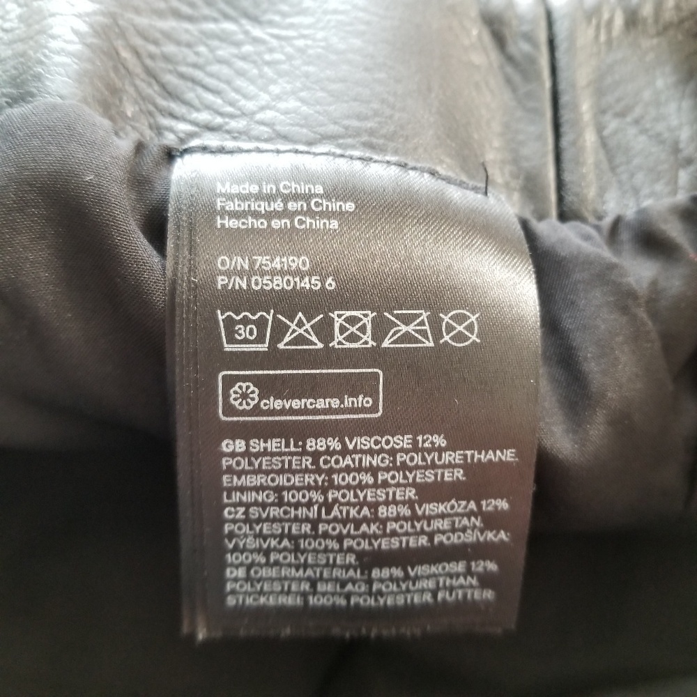 H&M Embroidered Black Faux leather skirt size 4 - Picture 6 of 6